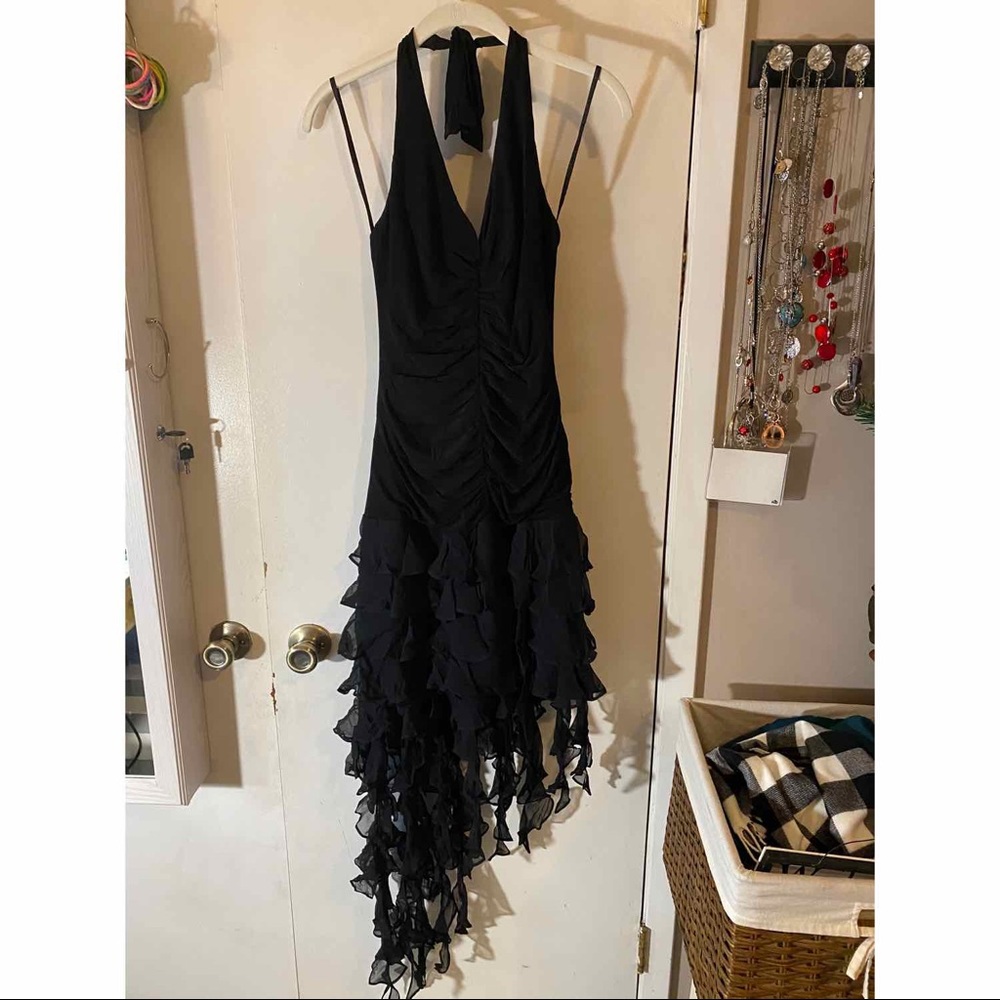 BCBGMaxAzria Cocktail Dress with Chiffon Curls